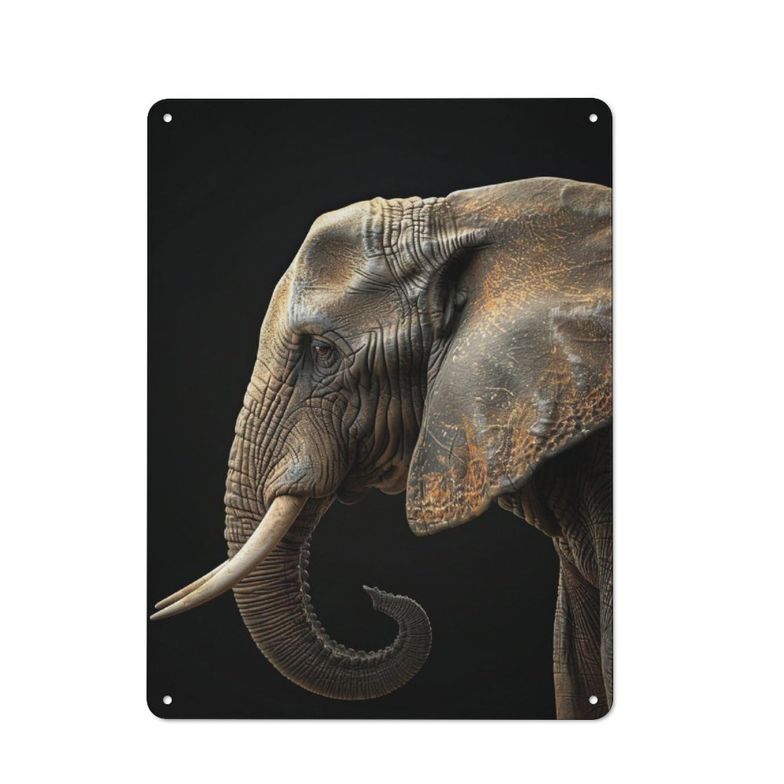 Junmoney Elephant Country Vintage Metal Wall Decor 40X30cm, Country Metal Sign For Kitchen, Cottage, Porch Or Garden Room