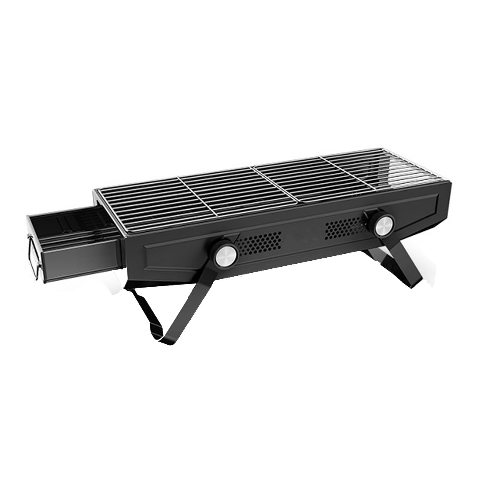 Parrilla de carbón portátil, parrilla al aire libre, parrilla portátil plegable, adecuada for jardín, cocina al aire libre, barbacoa, camping, picnic (Color : Black)
