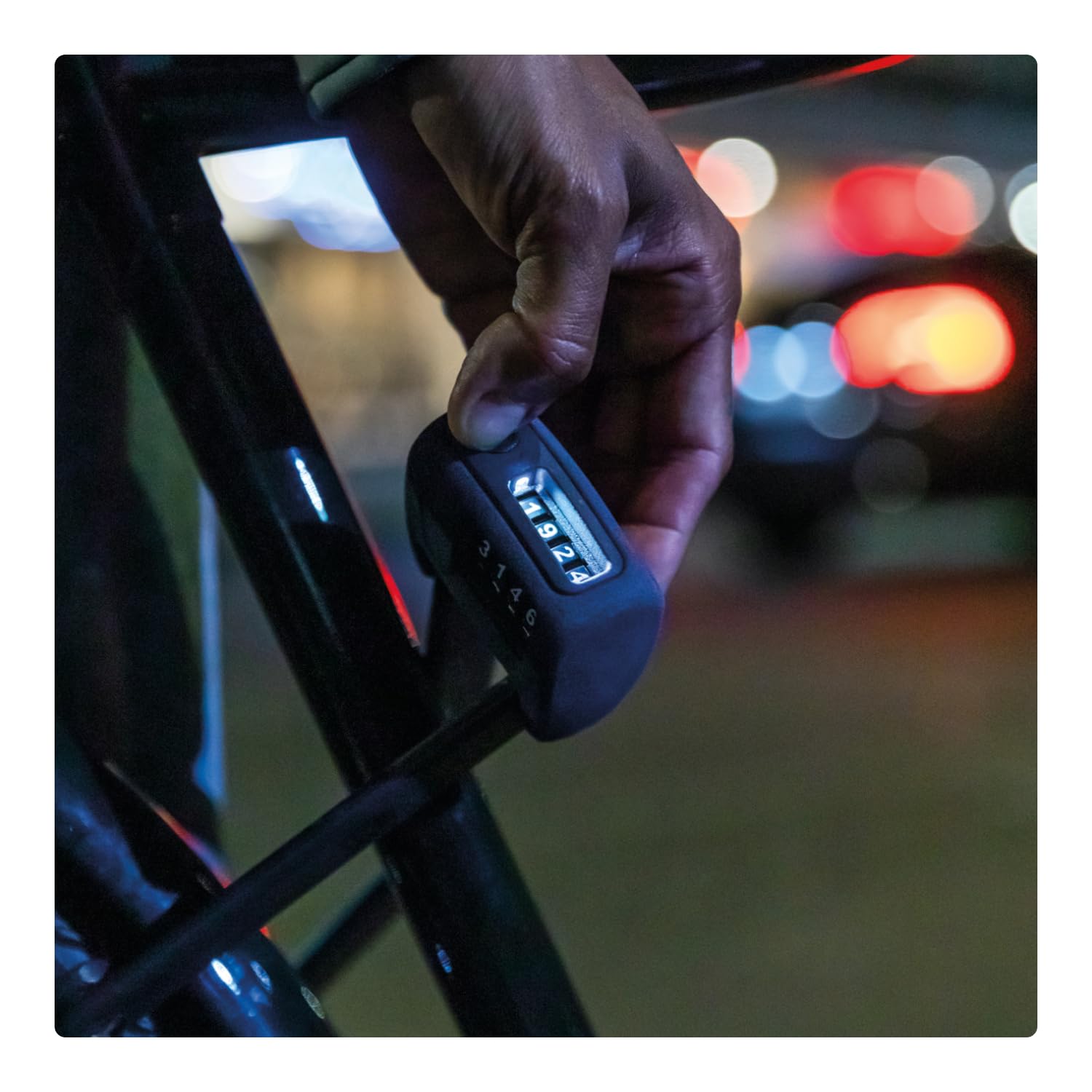 ABUS Bordo 6000C Lucchetto pieghevole a LED con porta lucchetto SH - lucchetto pieghevole per bicicletta con codice numerico illuminato - livello di sicurezza 10 - lunghezza 90 cm