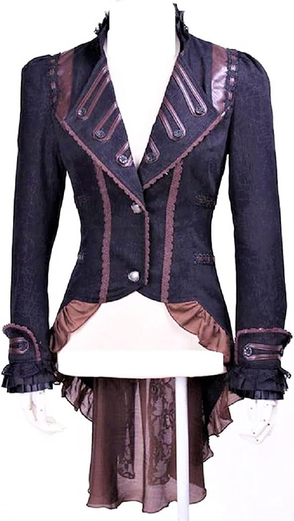 Steampunk Gothic Military Laced Blazer Tailcoat Jacket