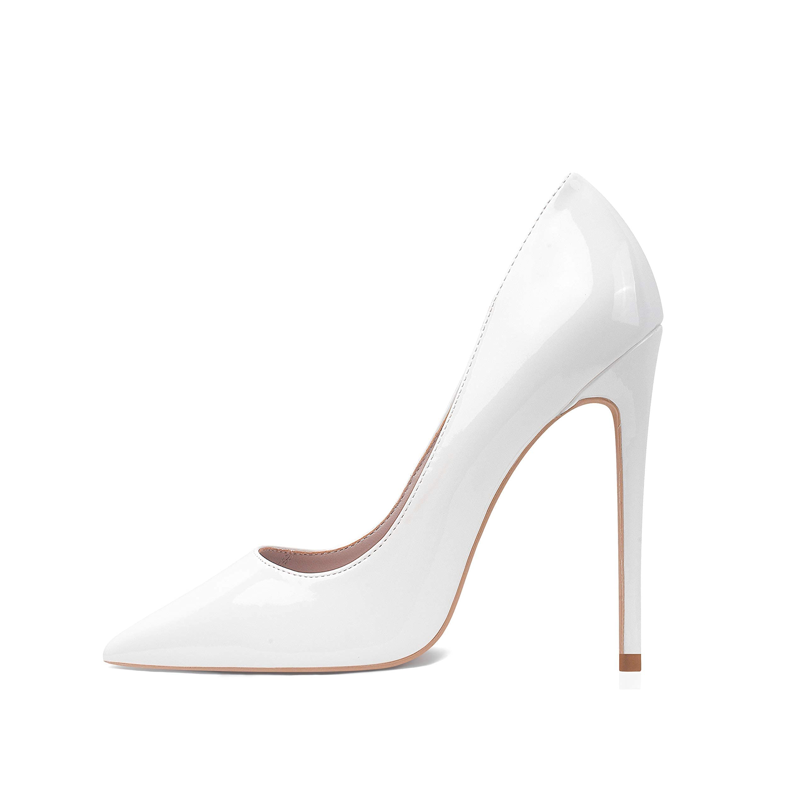 GENSHUO 12CM Scarpe col Tacco Pointed Toe Stiletto - Classiche Donna Tacco Alto Festa Elegante Scarpe de Moda décolleté a Punta Numero,Tacchi a Spillo