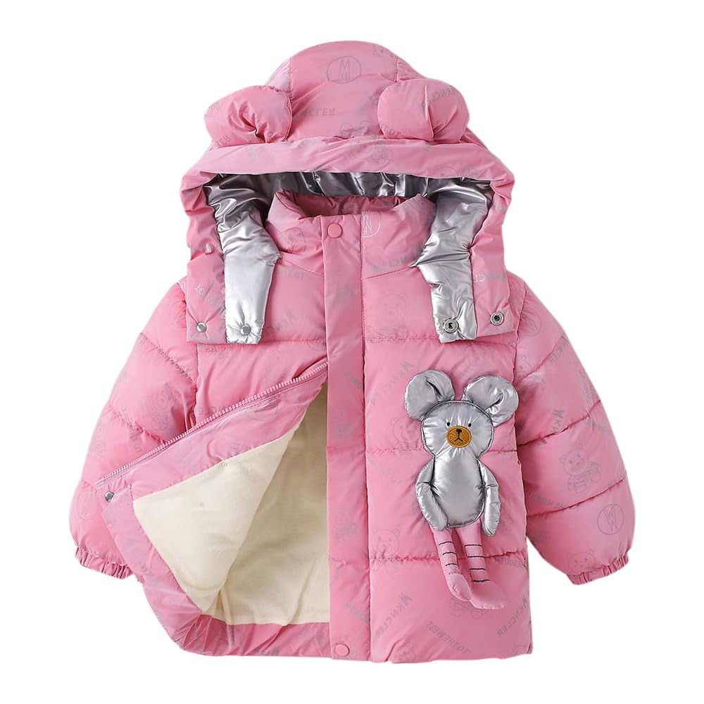 Hopscotch Girls Nylon Mini Length Long Coats in Pink Color For Ages (5-6 Years) 2