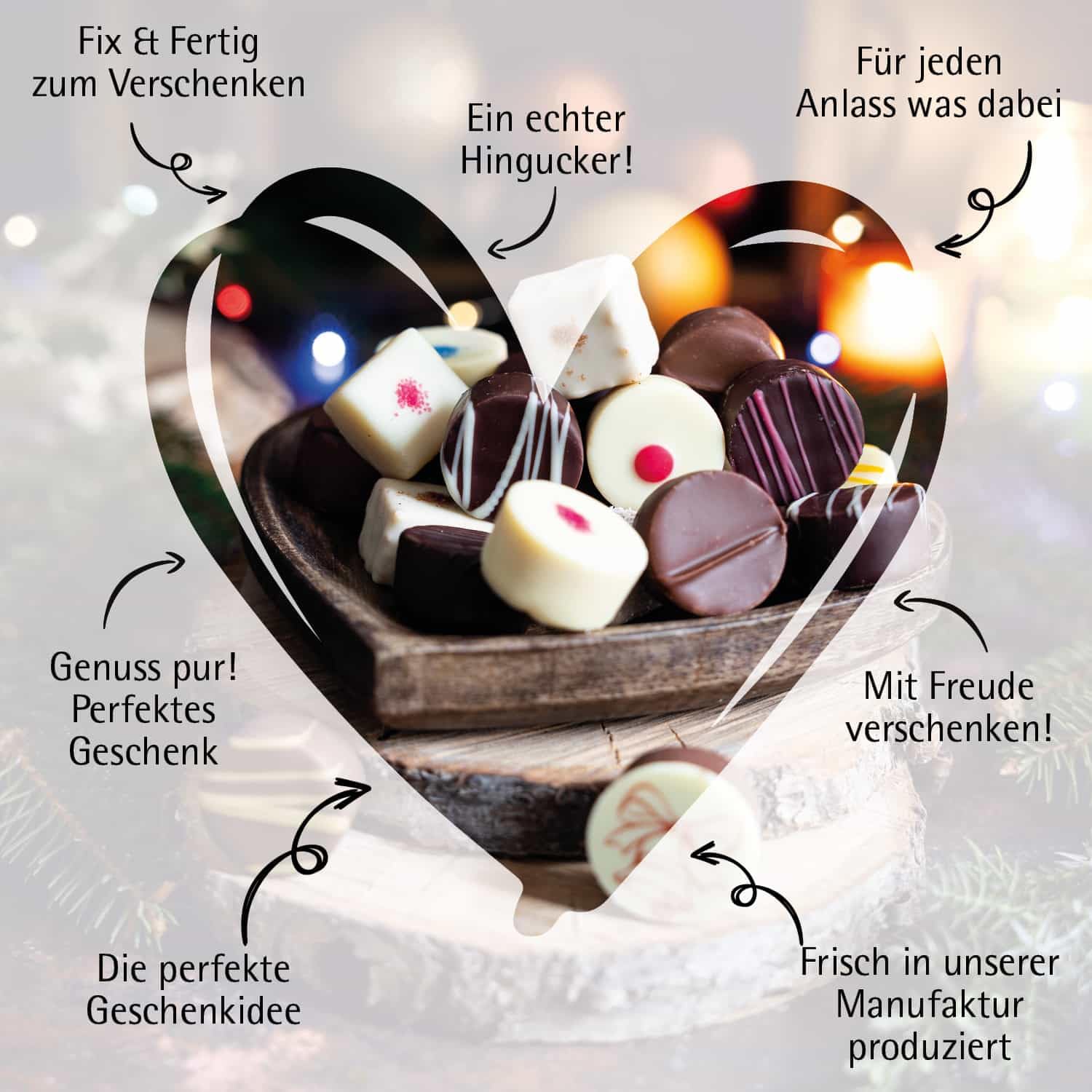 Hallingers Genuss Manufaktur Feinkost Weihnachts-Geschenk-Set - XXL-Geschenkkorb "Süße Weihnachten" großes Mitbringsel Pralinen, Schokolade, Fruchtsaftbärchen, Mandeln & mehr, Weihnachten für Frauen