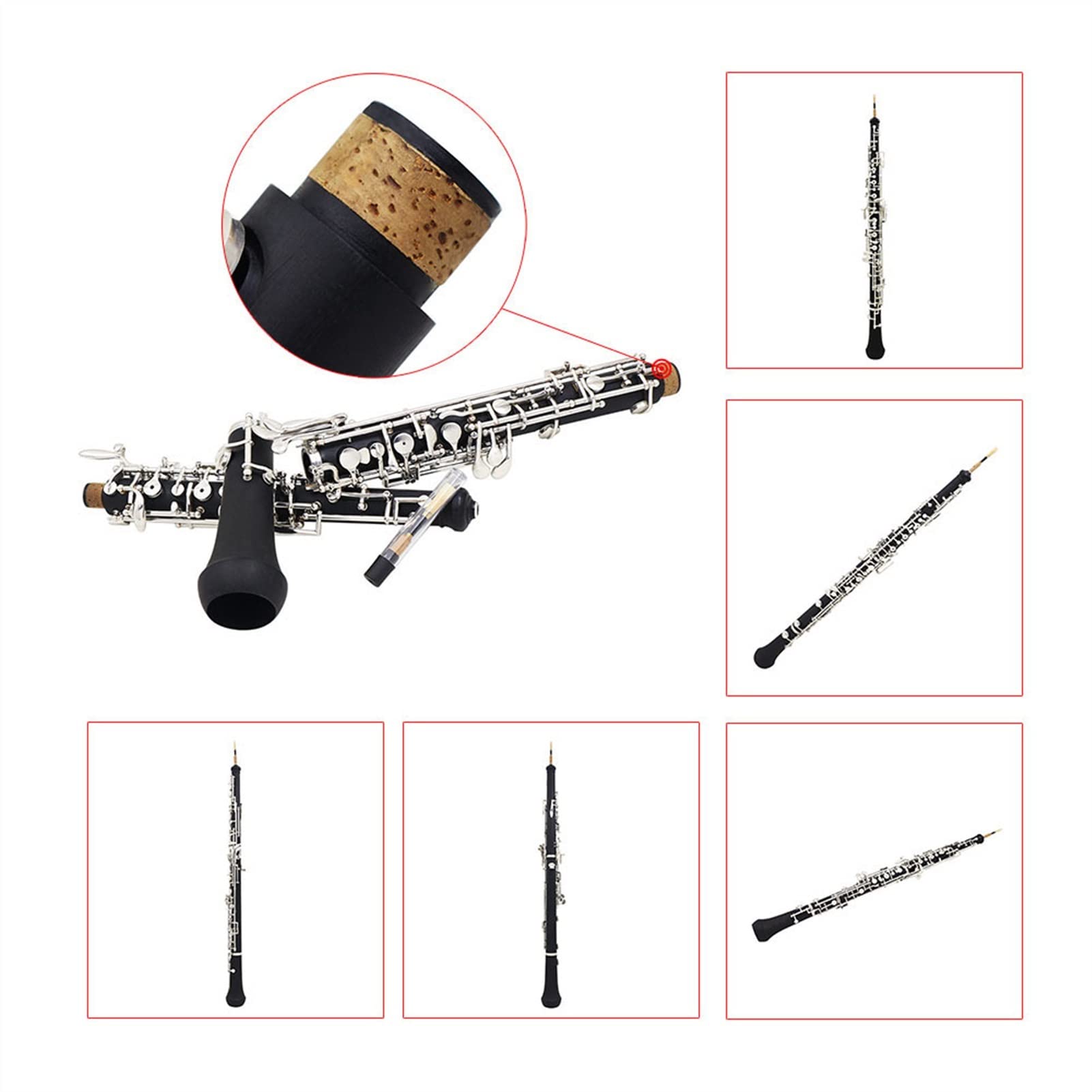 Strumento Oboe Strumento A Fiato A Chiave in Argento con Chiave Oboe Professionale in Bachelite Stile Semi-Automatico per Oboe Professionale Principiante di Oboe