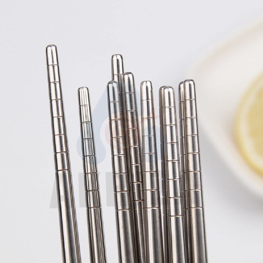 AKRIZA Reusable Stainless Steel Spiral Wheat Chopsticks Gift Set - 5 Pair 3