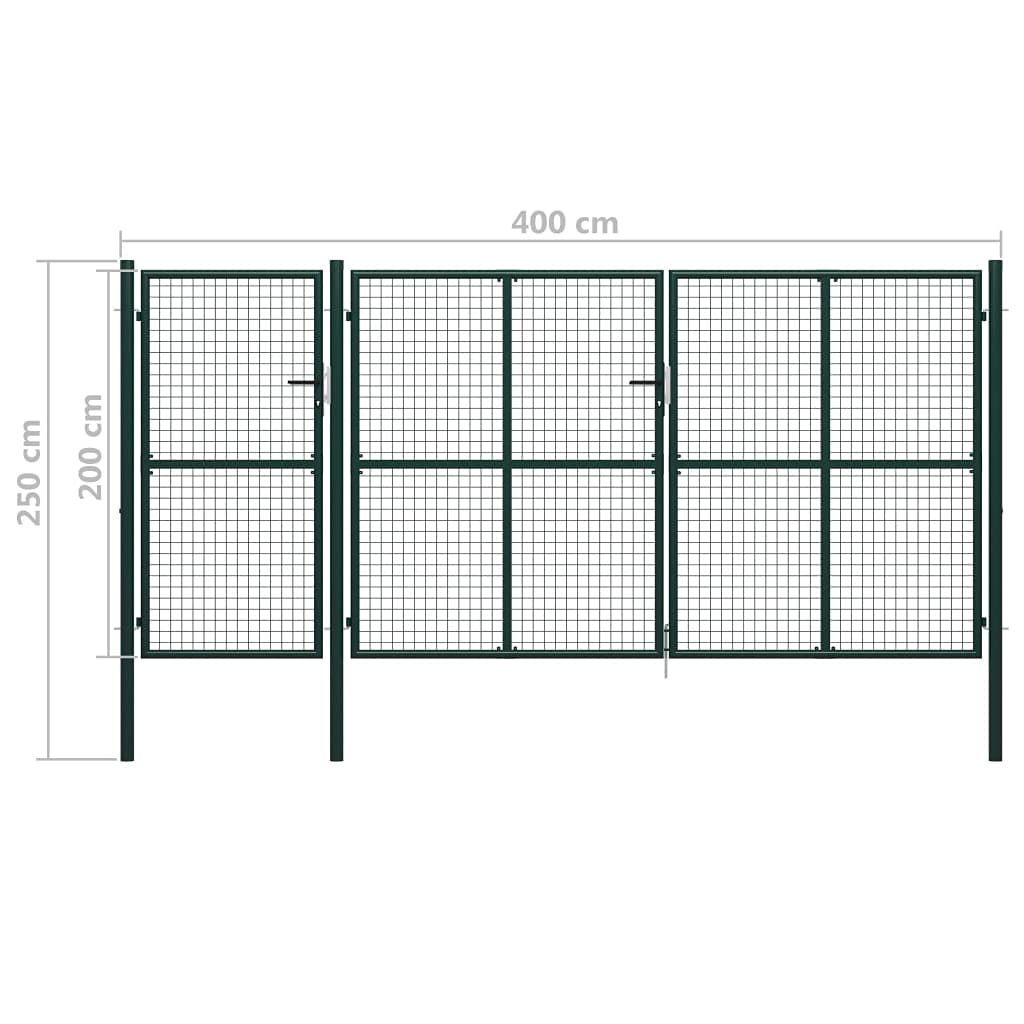 Gecheer Cancello per Giardino in Acciaio 400x200 cm Verde-Home