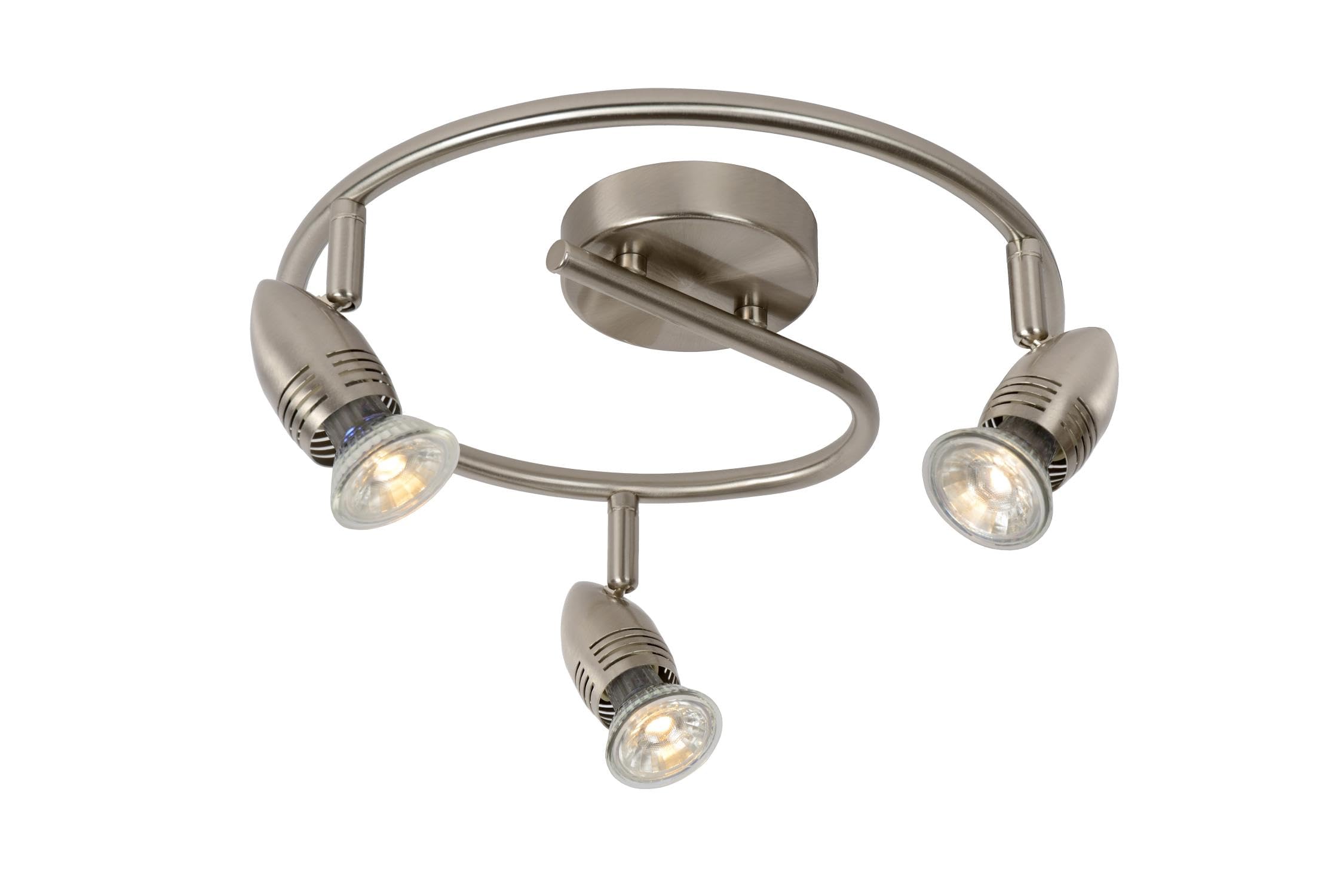 Lucide Satin Chrome Caro-Led - Ceiling Spotlight - Ø 31 Cm - Led - Gu10-3X5w 2700K