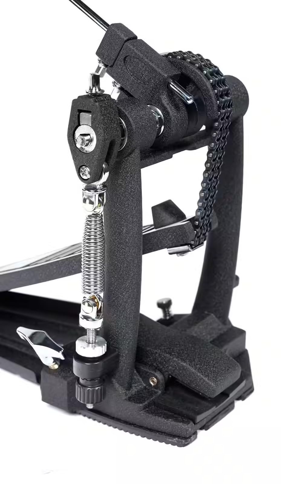 WOODBRASS NYX P-1500 Pédale Grosse Caisse Simple Double Chaîne - Pédale Kick Drum Réglable, Stable avec Plaque Aluminium, Réponse Rapide et Précise pour Batterie