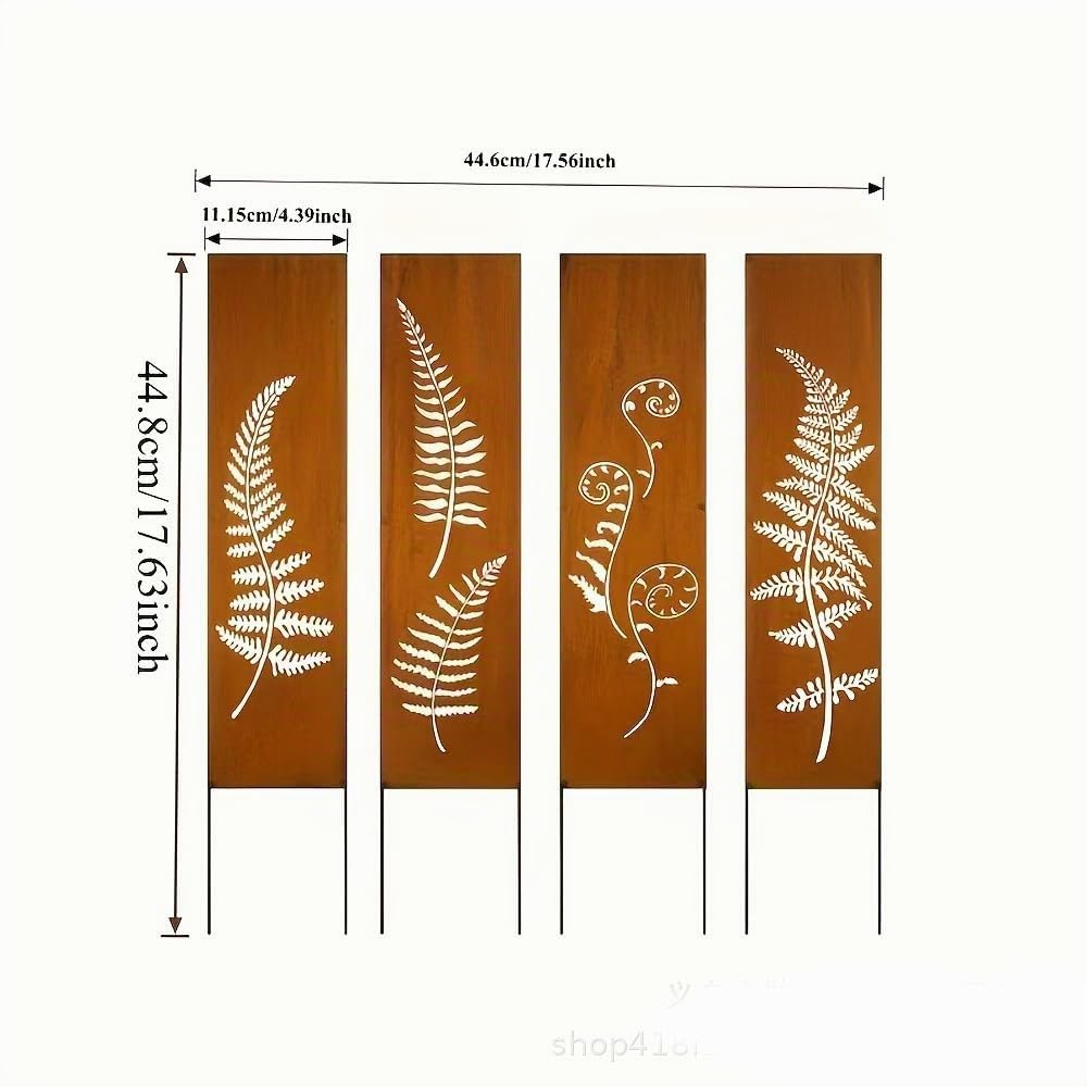 Gartendeko für Draußen Wetterfest Gartenstecker 11cm x 44 cm Sichtschutz Garten Edelrost Rostige Gartendeko Vintage Frühlingsdeko Draussen Sichtschutzwand