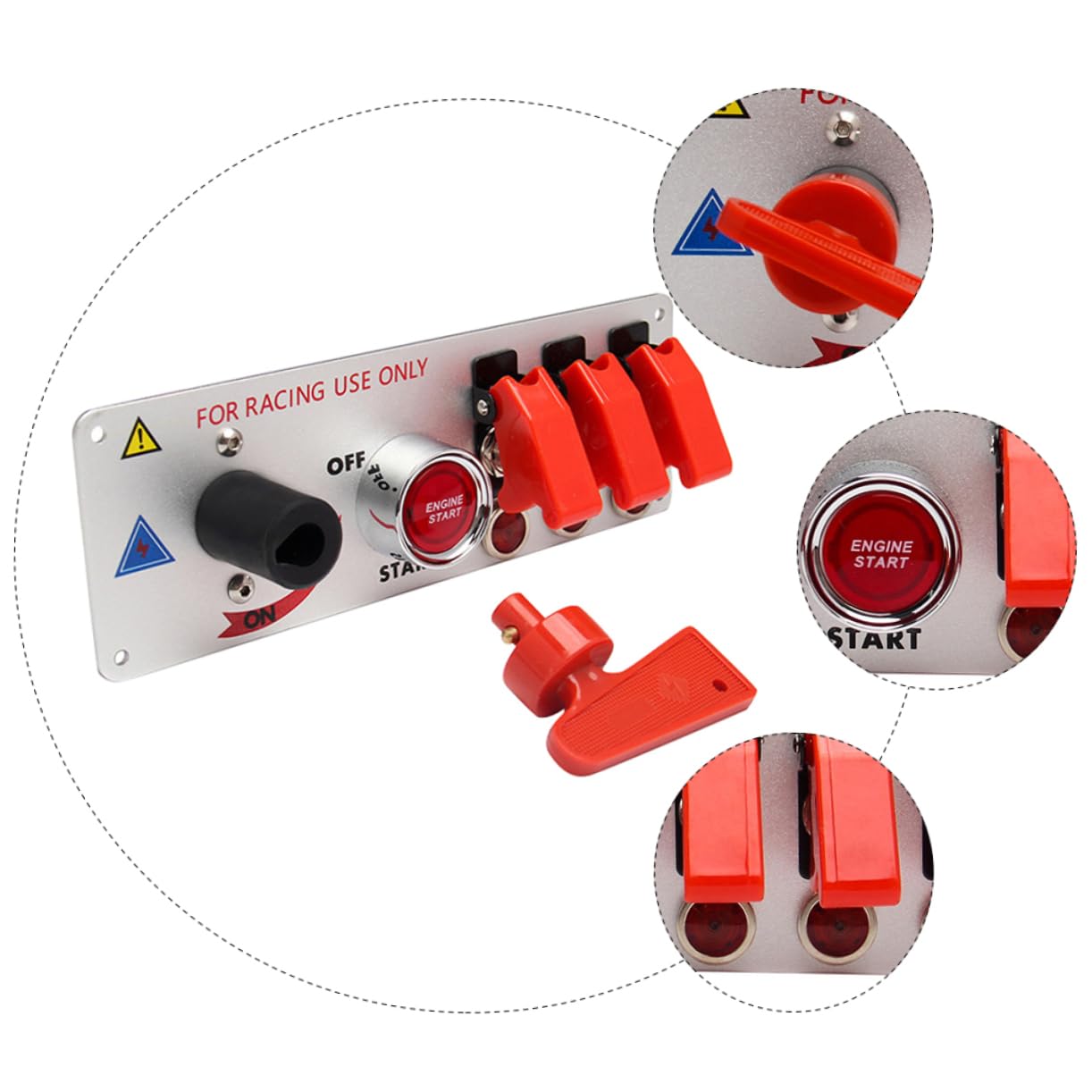 DECHOUS Racing Car Ignition Switch Push Button Starter Panel for Auto Engine Start Custom Upgrade for Vehicles LED Toggle Easy Installation