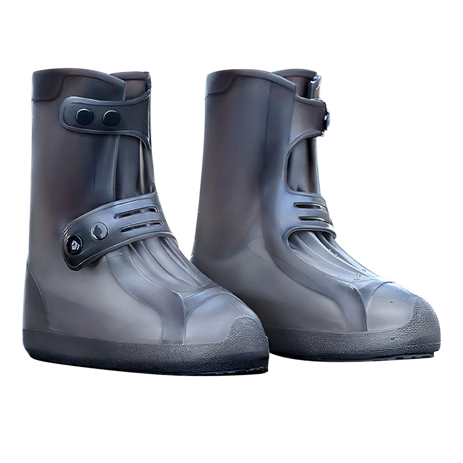 Cyrank Copriscarpe Riutilizzabili Impermeabili, Copriscarpe Antipioggia Stivali da Pioggia in Silicone Stivali da Pioggia Alti Addensati Uomini Adulti Donne Polpaccio Ampio Copriscarpe(XL （40-42）)