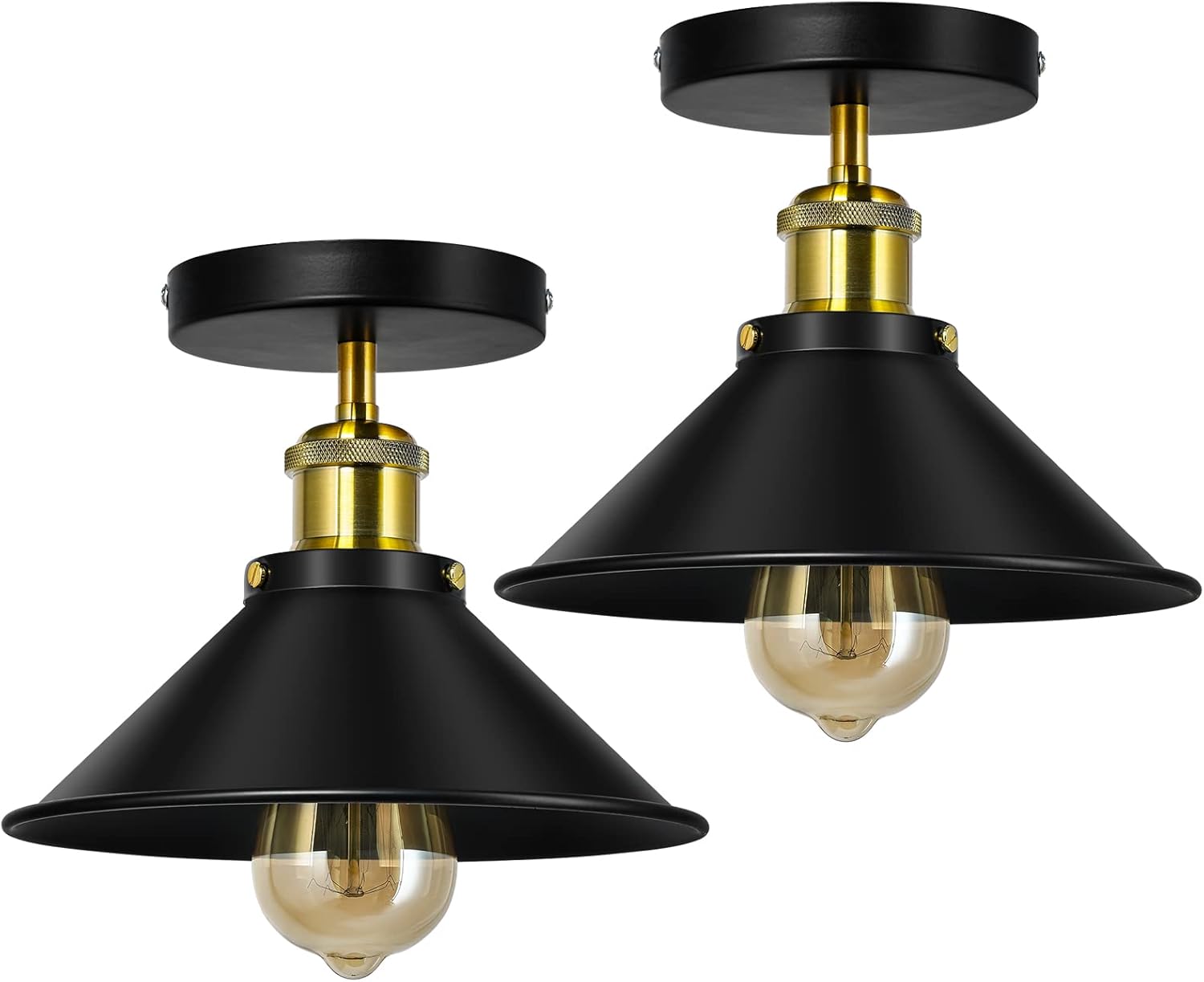 Vintage Ceiling Lights for Living Room Black Metal Industrial Ceiling