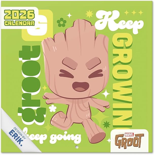 Calendario Marvel Groot 2026 Pared