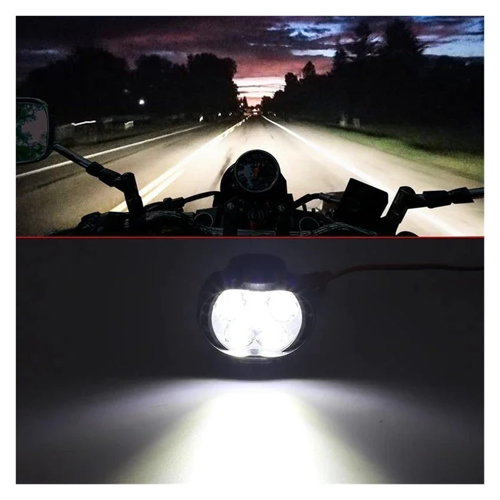 ESPYN Phares Moto Phare Led Blanc Pour Motos Feu Avant Auxiliaire Travail Projecteur Pour Scooter Spot Supplémentaire Antibrouillard 2 Pièces(3pcs set)