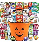 Halloween Pumpkin Candy Bucket Gift (45ct) Already Filled Treats for Kids Adults Pumpkin Spooky B...
