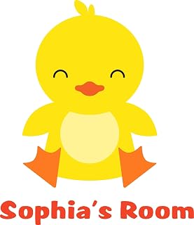 Custom Name Vinyl Wall Decal for Home - Baby Chick Chicken Cute Adorable Cute Wall Décor Bedroom Living Room Entry - Personalized Text Removable High Tact - Size: 30 in x 18 in