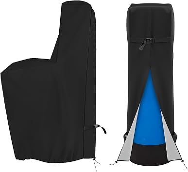 COSHNIBI Water Softener Cover , 420D Heavy Duty Outdoor Water Softener Cover Waterproof Insulated with Split Zipper, All Weather Protection 55" H x 30" W x 16" D - Black