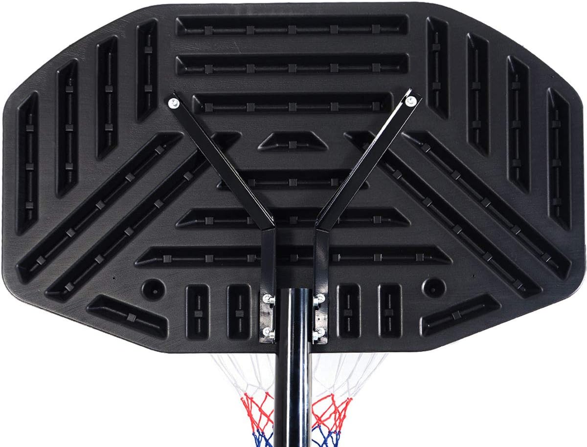 Giantex Portable Basketball Hoop 10 Ft, Adjustable Height 6.5-10 Ft, 43 Inch Backboard Basketball Goal, Suit for Court, Driveway, Garage, Indoor Outdoor Basketball Hoop for Kids, Youth, Junior