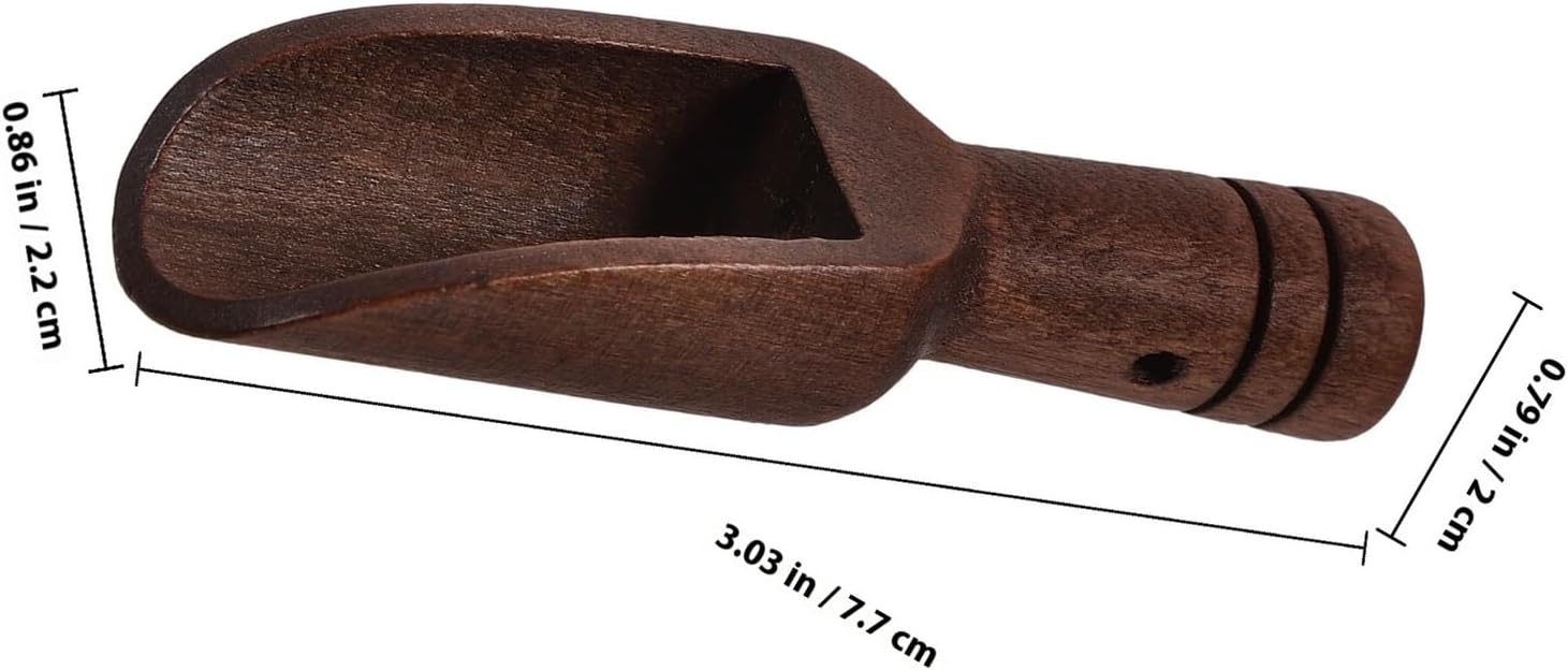6pcs Small Wooden Salt and Seasoning Spoons Mini Compact Tea Coffee Scoops Natural Wood for Kitchen Dining and Serving