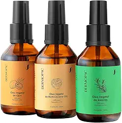Kit 3 Óleos Vegetais Ojon, Óleo de Rícino e Alecrim, 100ml cada, Tratamento Capilar Nutritivo e Restaurador