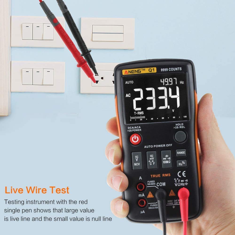 Q1 True-RMS Digital Multimeter Esr Meter Testers Automotive Electrical Dmm Transistor Peak Tester Meters Resistor - Orange