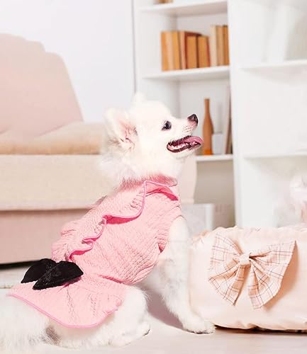 Miniatura 6 de Topkins Vestidos de cumpleaños para perro, vestido de princesa para perro, falda de cachorro de cuello alto con lazo de terciopelo para perros