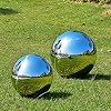 Boule Miroir Jardin En Acier Inoxydable Poli - 300 Mm - Décoration Extérieure Réfléchissante Design