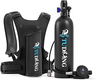 TUDIVING-2L Lung Tank | 122Cu in Scuba Tank | 2000CC Diving Tank | Portable | Reusable | Max 3000 PSI | Support 30-45 Minutes Breath | for Diving Entertainment/Underwater Work