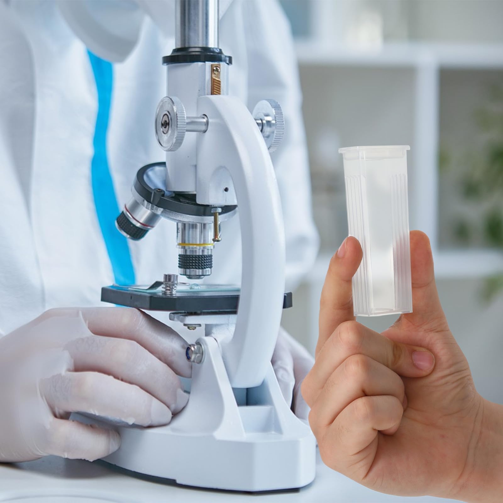 Scatola per Vetrini Patologici in Pp Bianco da 50 Pezzi, Facile da Pulire e Sicura la Conservazione, per Laboratorio e Campioni al Microscopio
