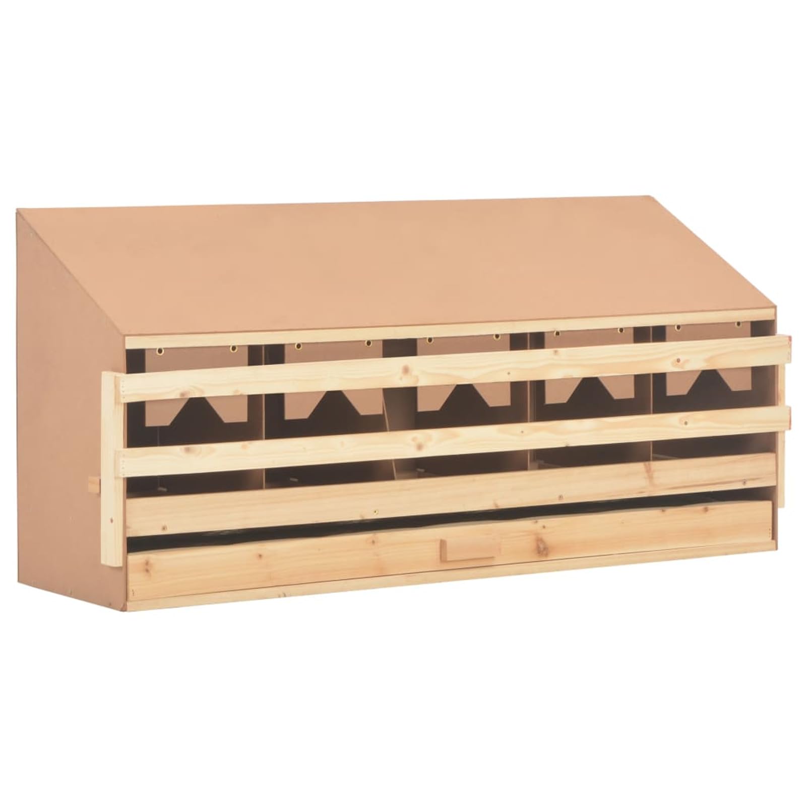 Gecheer 5er Legenest Hühnernest 117 x 33 x 54 cm (B x T x H) Mit 5 Fächern für Kleine Vögel wie Meise, Spatz oder Rotkehlchen,Nistkasten Mit fünf Fächern Für kleine Hühner Abnehmbare Bodenschicht