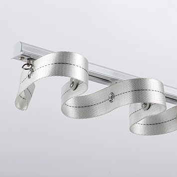 Aluminum Ripplefold Snap Track System, Recessed Ceiling Curtain Track, S-Shaped Wavy Curtain Track Set, for Windows, Bedroom, Living RoomWhite,115cm/3.7ft