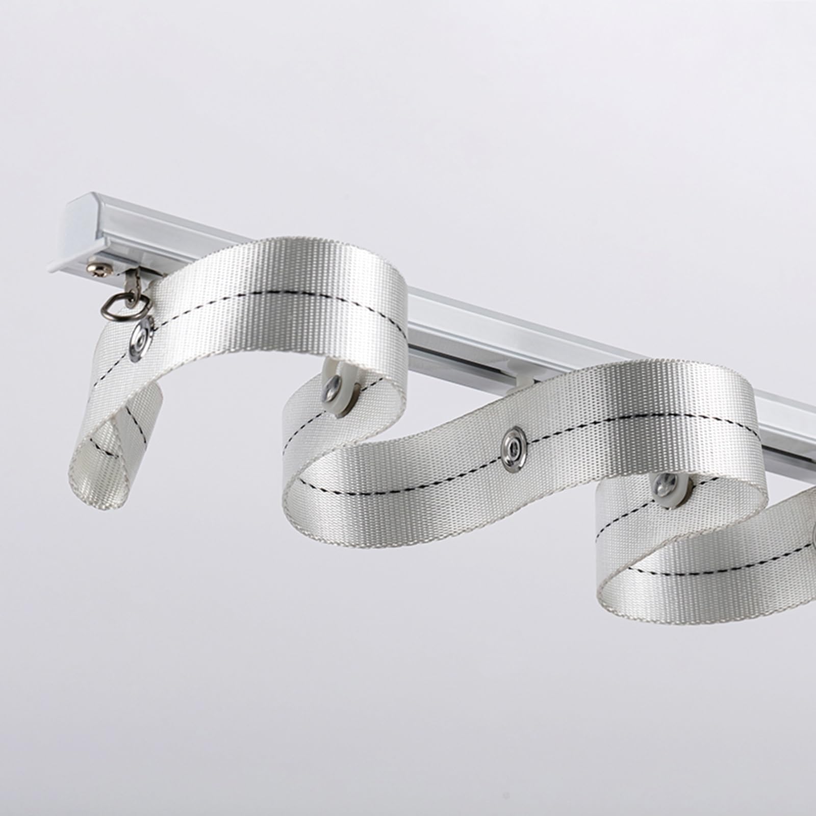 Système de Rail de Rideau en Aluminium à Pliage ondulé, Rail de Rideau encastré au Plafond en Forme de S, pour fenêtres, Chambre, Salon(Blanc,200cm/6.5ft(2 * 100cm))
