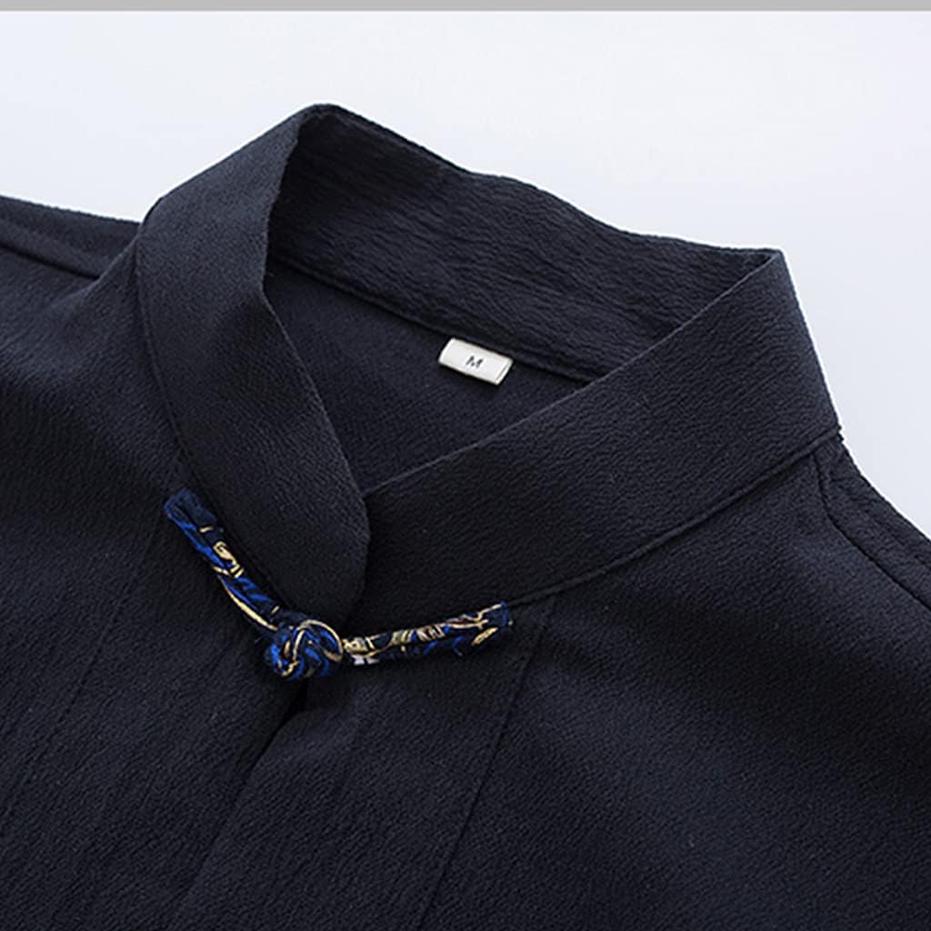 ZHOUXIAO Kung Fu Martial Arts Uniforms Set of 3 -Plus Size Tang Suit Chinese Traditional Tai Chi Clothing Coats Pants black-4XL