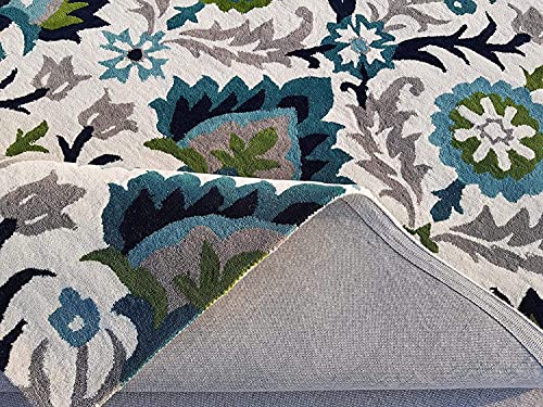 Image of Mordern Design Handmade Tufted Carpet Pure Woollen Export Quality Carpet for Living Room, Bedroom Hall [ Size 8 x 8 Round, Color Multi B6 ]