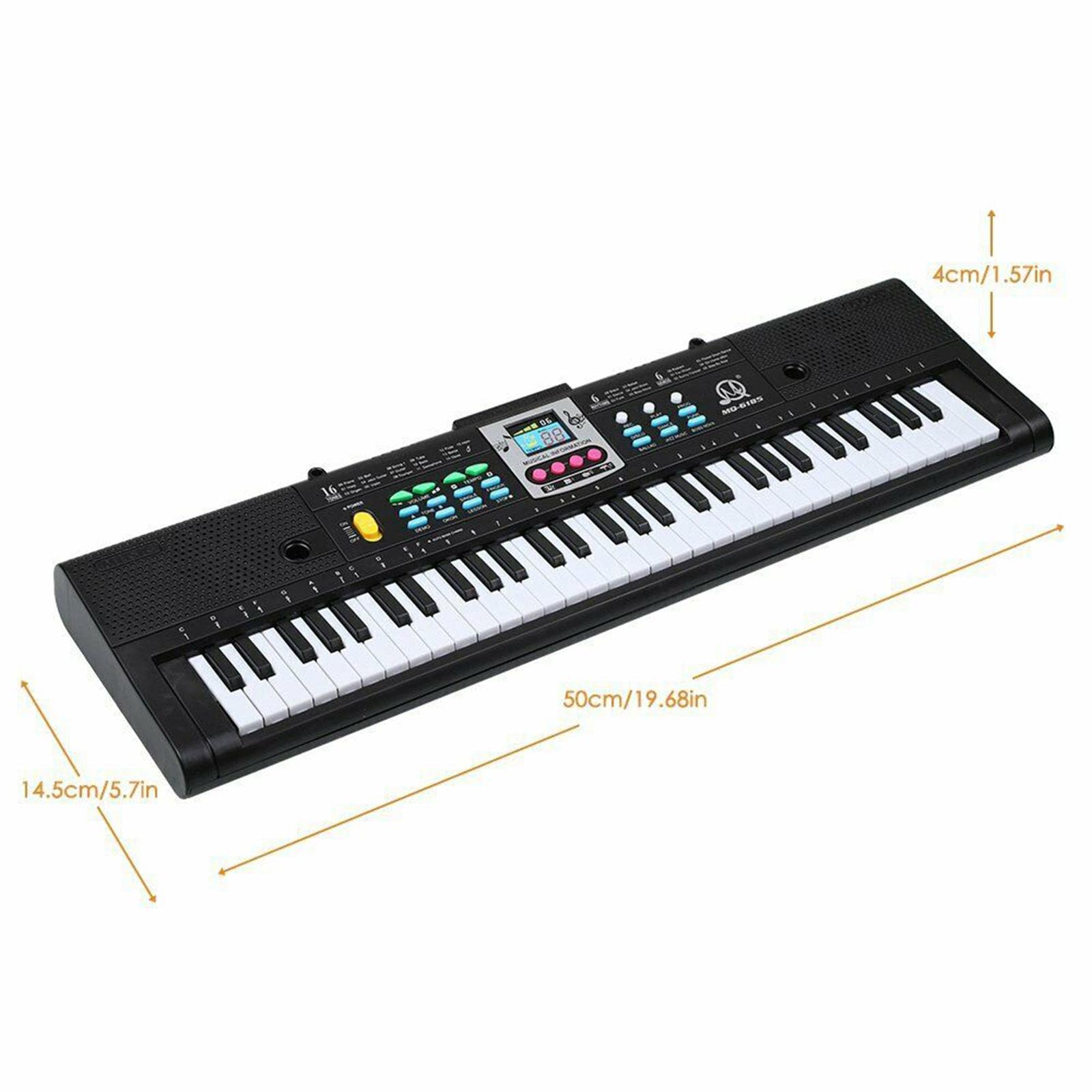 Teclado Piano Digital Electrónico para Niños Instrumento Musical 61 Teclas Conexión USB Adecuado para Educación y Libre en