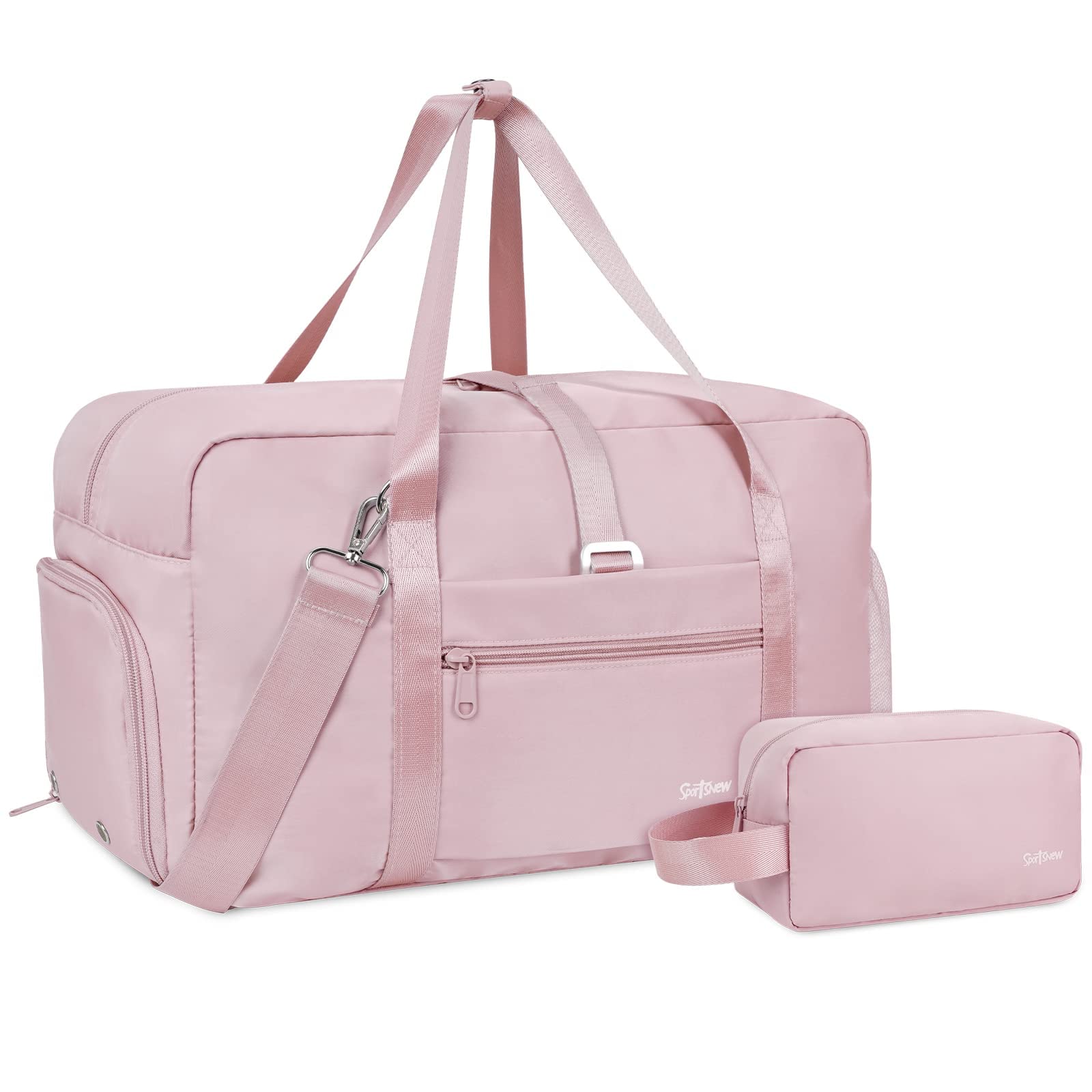 View 1 of sportsnew Sports Gym Travel Duffel Bags Weekender Overnight Shoulder with Shoes Women Pink