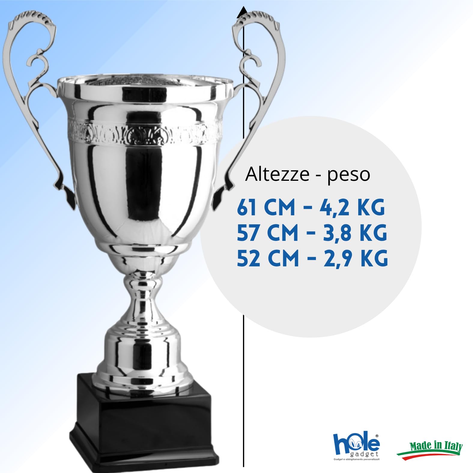 Coppa Trofeo Personalizzati, Premiazioni Singole o in Set Completi, Sportivi per Eventi, Calcio, Fantacalcio, Basket, Padel, Personalizzabile su Targhetta cod. 1.171