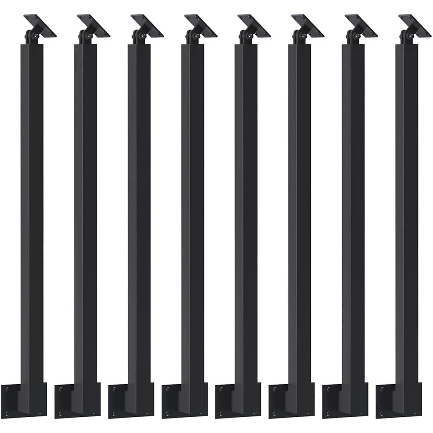 Poteau de garde-corps noir à montage latéral réglable pour escalier de loft