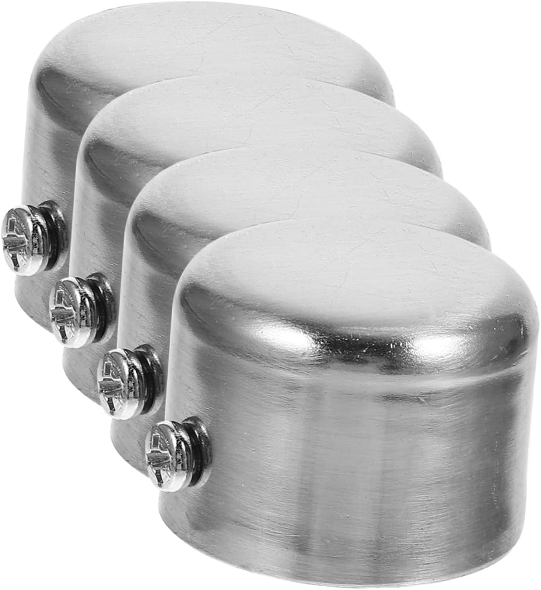 MAGICLULU 4pcs Alloy Curtain Rod End Caps, Silver Decorative Finials