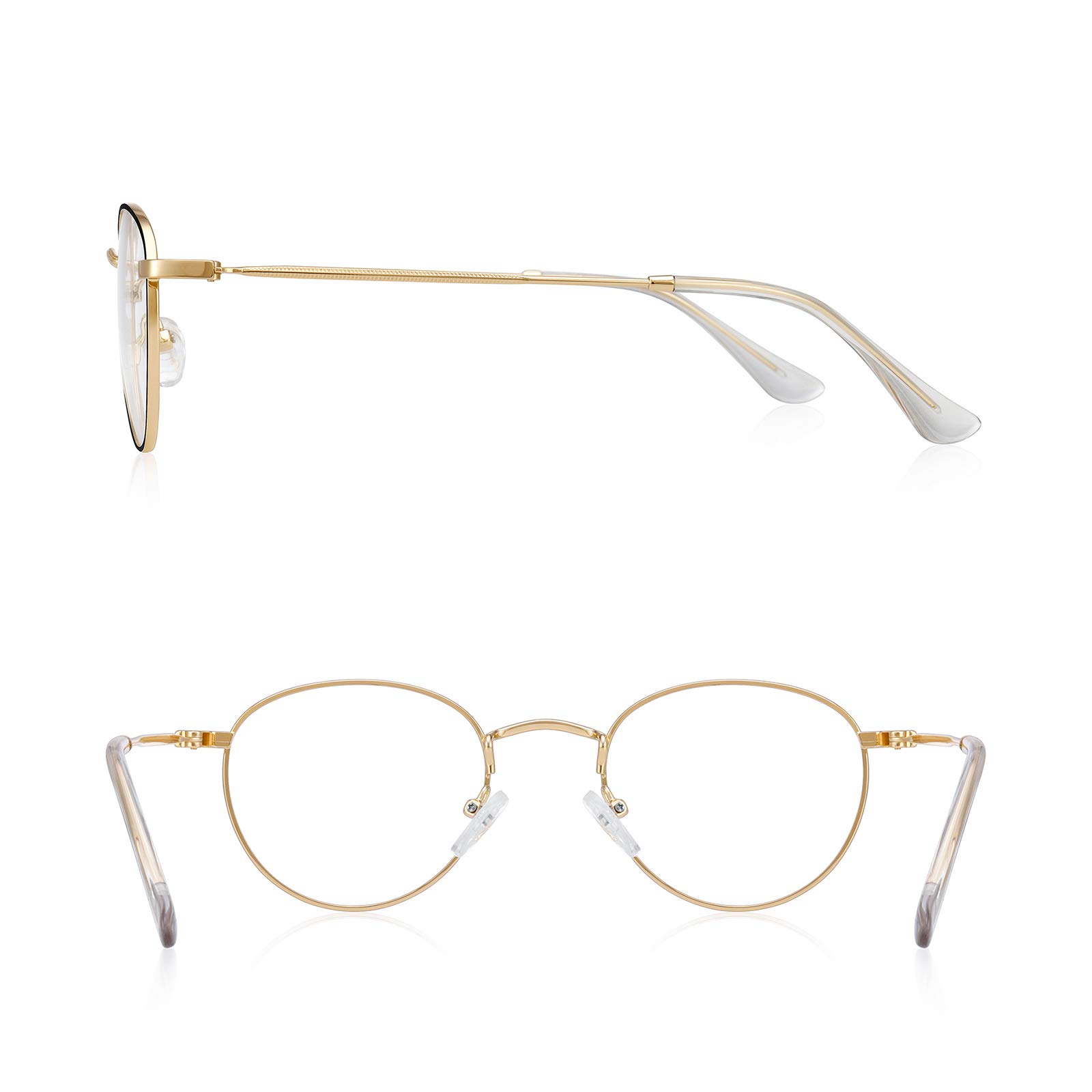 Małe okrągłe metalowe okulary do czytania dla mężczyzn i kobiet, klasyczne, vintage, retro, blokujące niebieskie światło