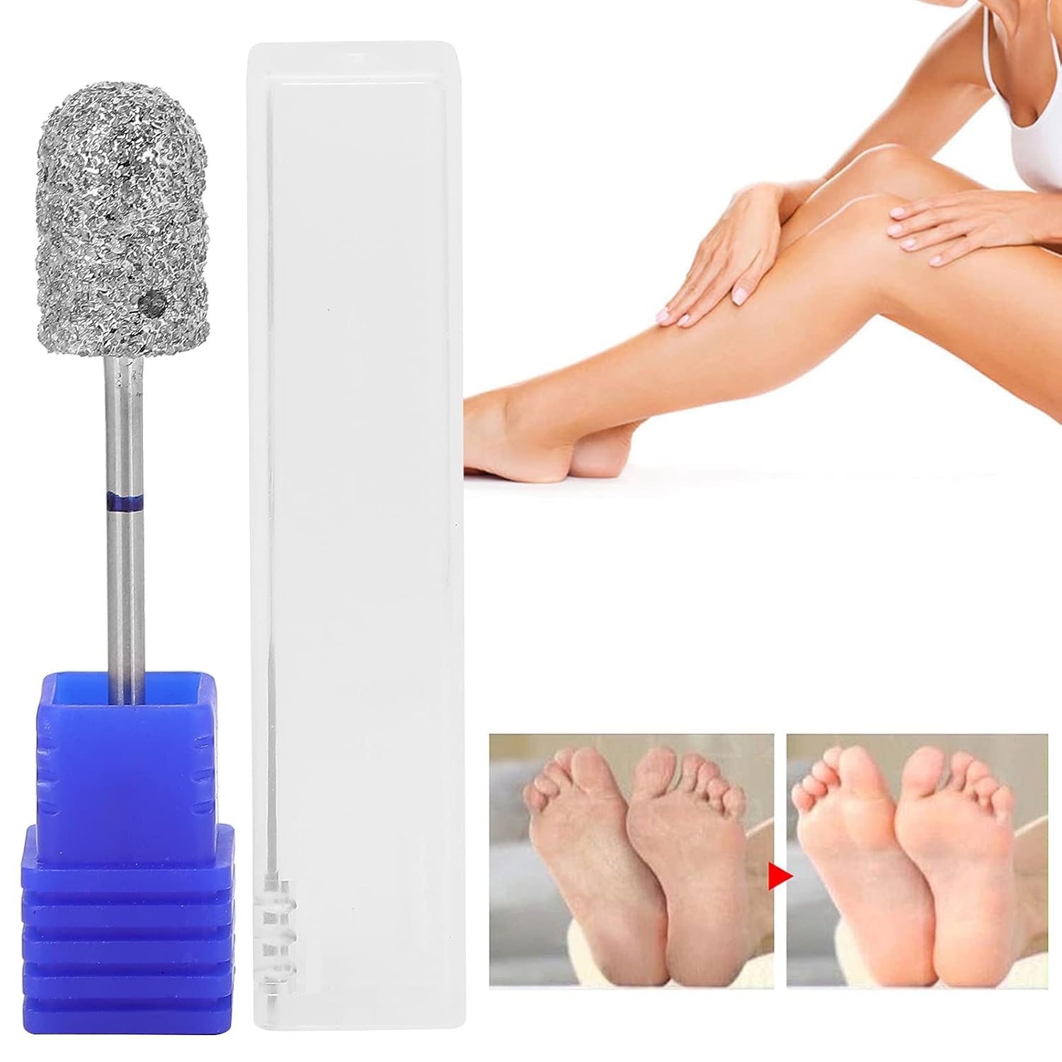 Foot Pedicure Cone Bit, 2Sizes Foot Calluses Drill Bit Stainless Steel Foot Nail Drill Head for Beauty Salon Home Use()