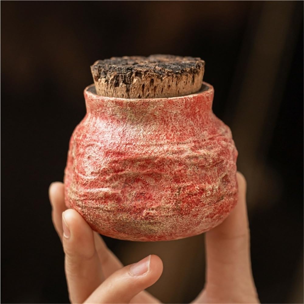 Latas De Té Tarros creativos for almacenar té suelto, pequeños frascos de cerámica sellados for el hogar con tapas, tarros de almacenamiento de cocina, tarros de té portátiles Tarro Para Guardar Té