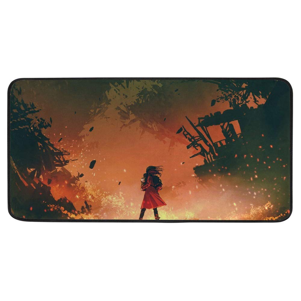 Tapis de cuisine en polyester antidérapant imprimé monstre 50x100 cm