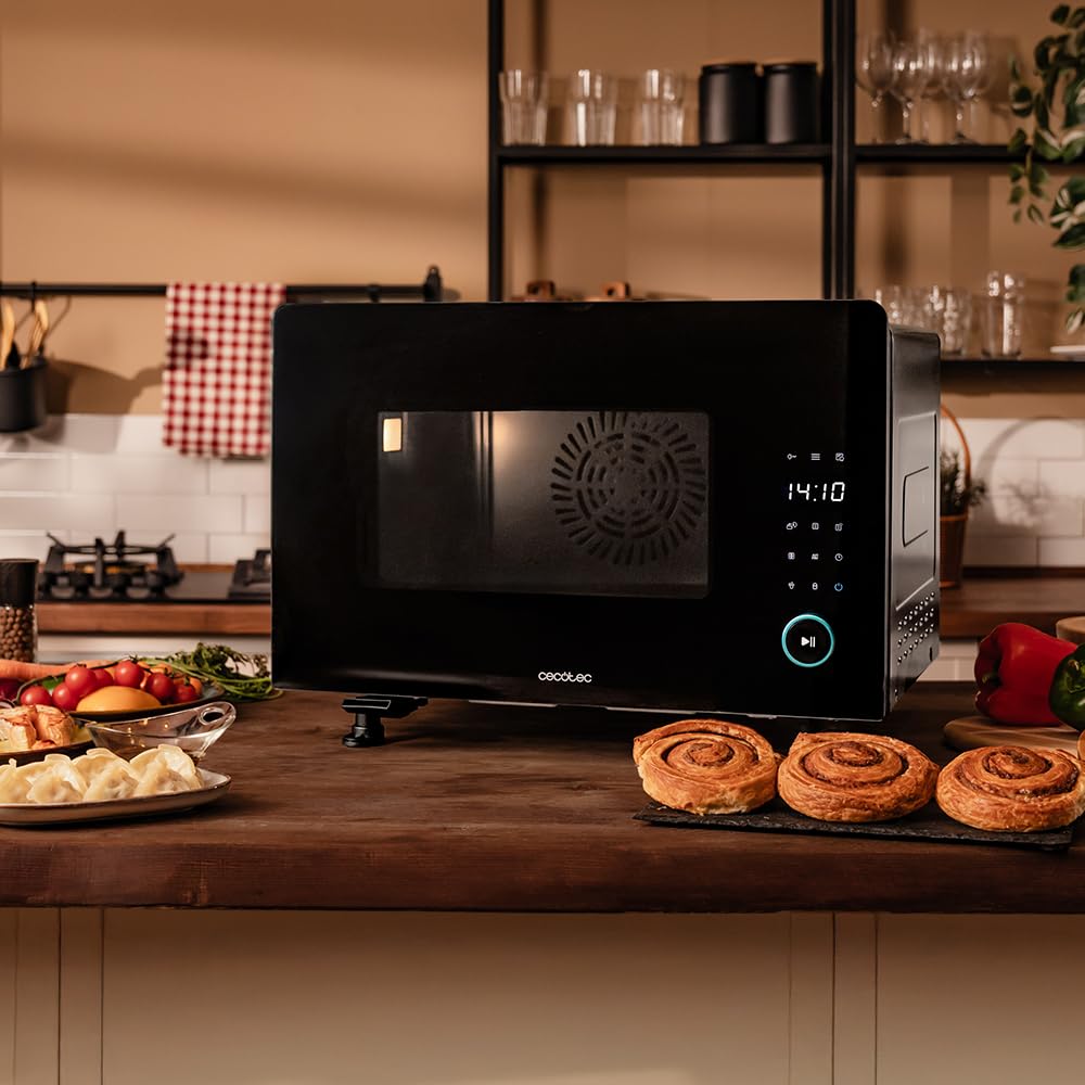 Cecotec Four Électrique de Table à Vapeur 40L Bake&Steam 4000 Combi Gyro Advance, 2400W, Vapeur, Convection et Friteuse à Air, 8 Fonctions, Rôtissoire et Réservoir de 1,4L
