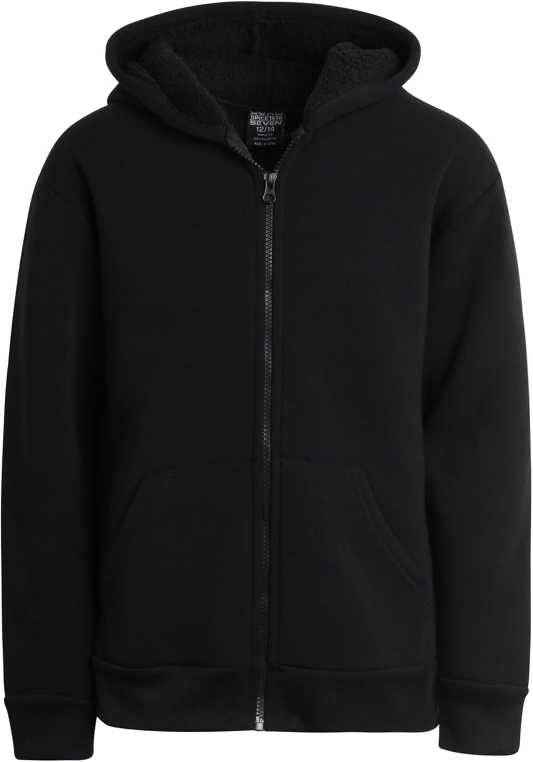 Quad Seven Boys Zip Up Hoodie - Cozy Sherpa-Lined Fleece Zip Up Hoodie - Casual Hooded Sweatshirt for Boys (Sizes: 8-18) - Image 3