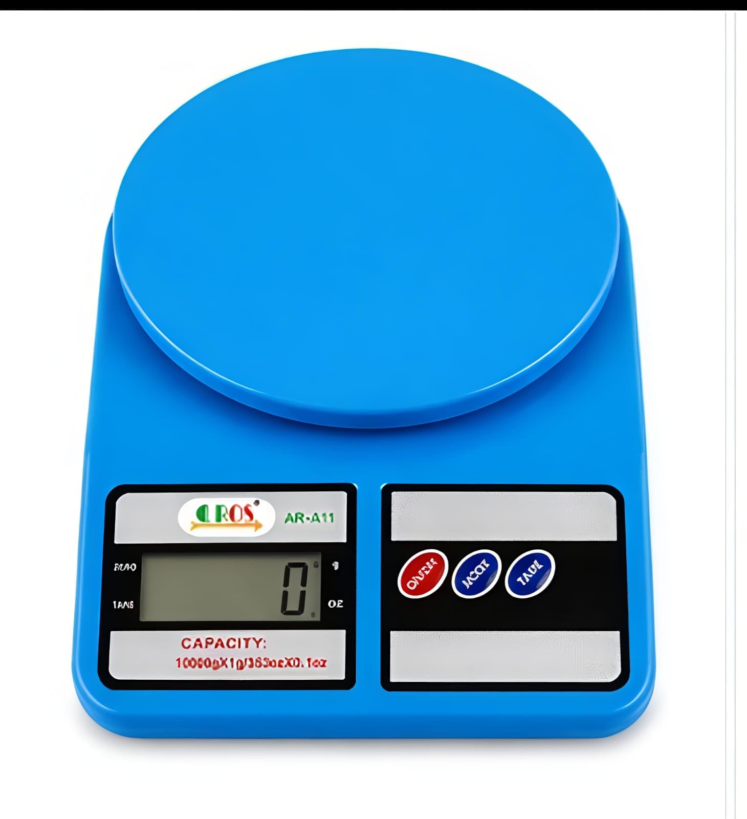 CROS Digital Kitchen Weighing Scale, 10kg Capacity, LCD Display, Tare Function, Multi-Unit g/oz, Blue, AR-A11-image-44