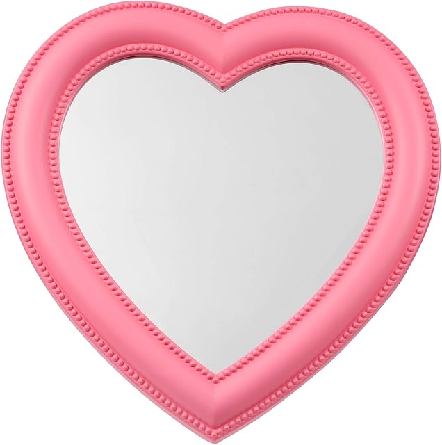 IMIKEYA Heart Shape Makeup Mirror Travel Handheld Cosmetic Mirror Desktop Wall Hanging Mirror Bedroom Mirror Valentine Day Gift For Girls Ladies
