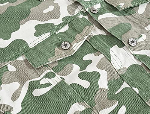 Mens Military Camo Classic Trucker Jean Denim Jacket Coat4