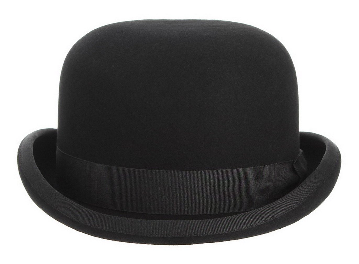 GEMVIE Sombrero de Derbi de Lana Negra 100% Calidad del Teatro Ropa Retro de Sombrero de tazón Masculino y Femenino