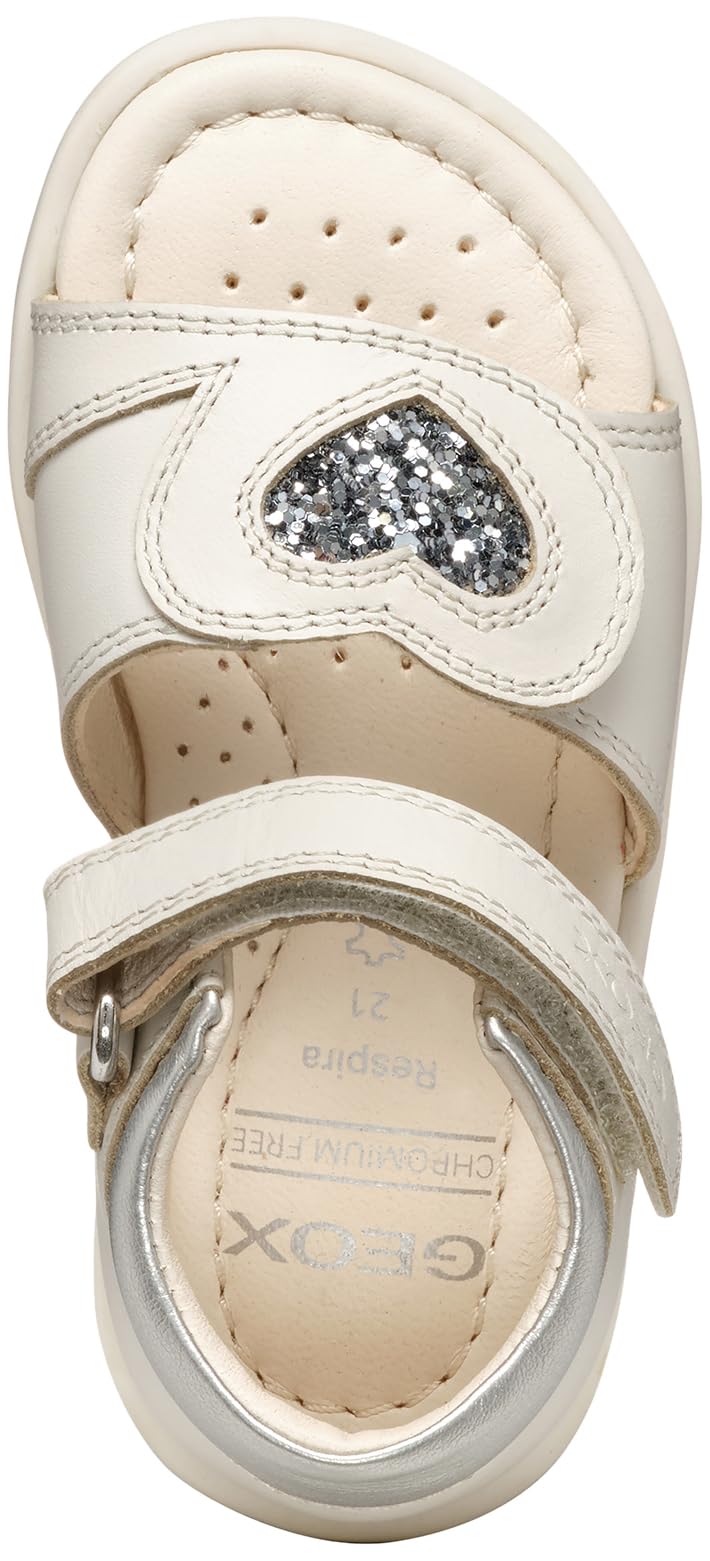 Geox B VERRED B - Sandalo Baby - Madchen, White/Lt Silver,